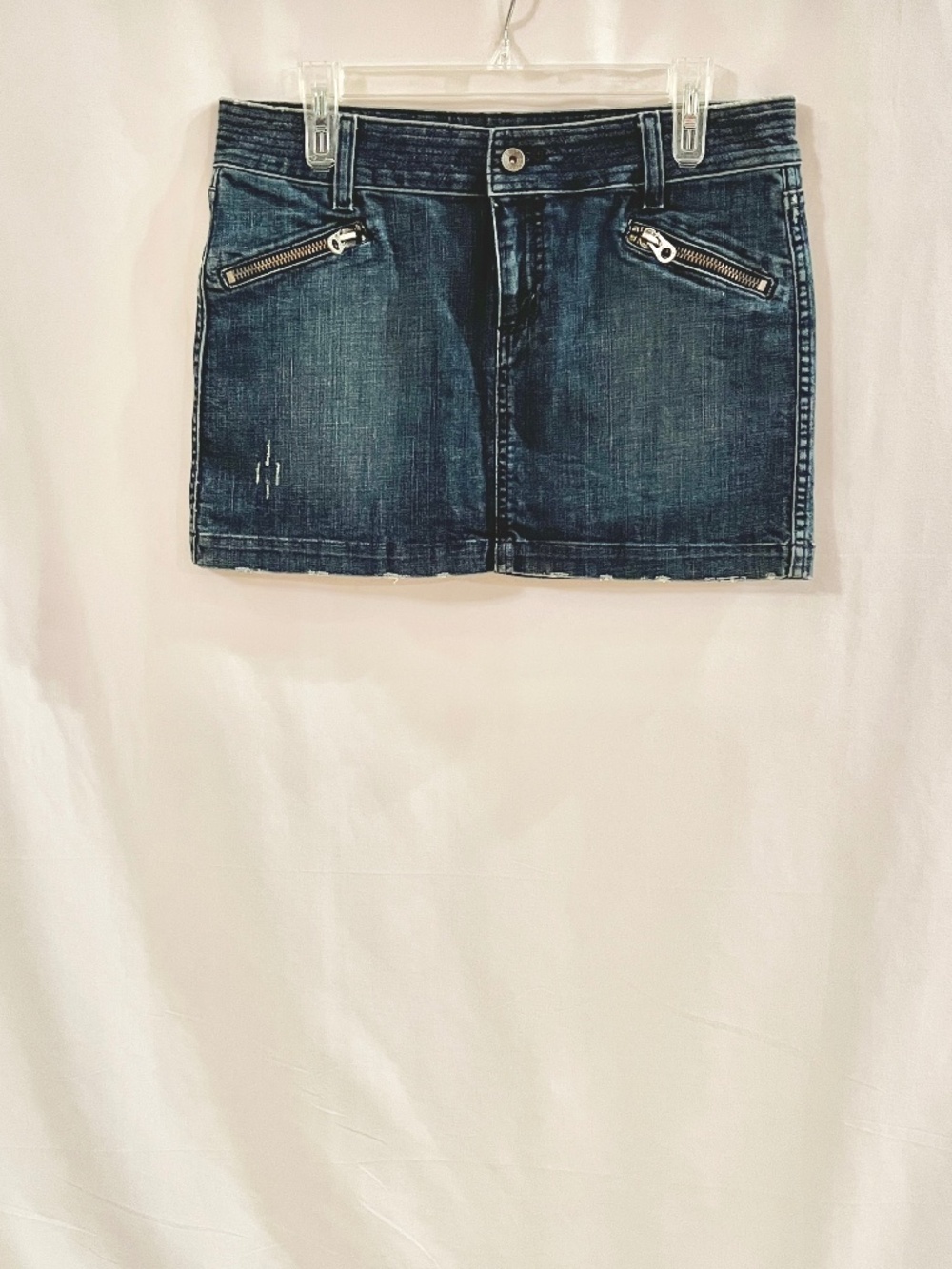 Juicy Couture Denim Mini Skirt Zipper Pockets size 30